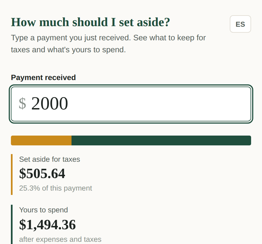 Captura real: calculadora de apartado